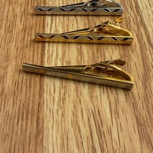 Elegant Gold and Silver Tie Clips Set of 3